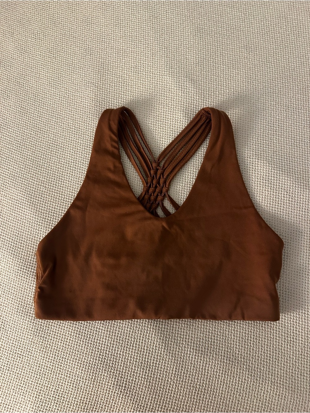 Aerie Rusty Orange Sports Bra - with woven racerback